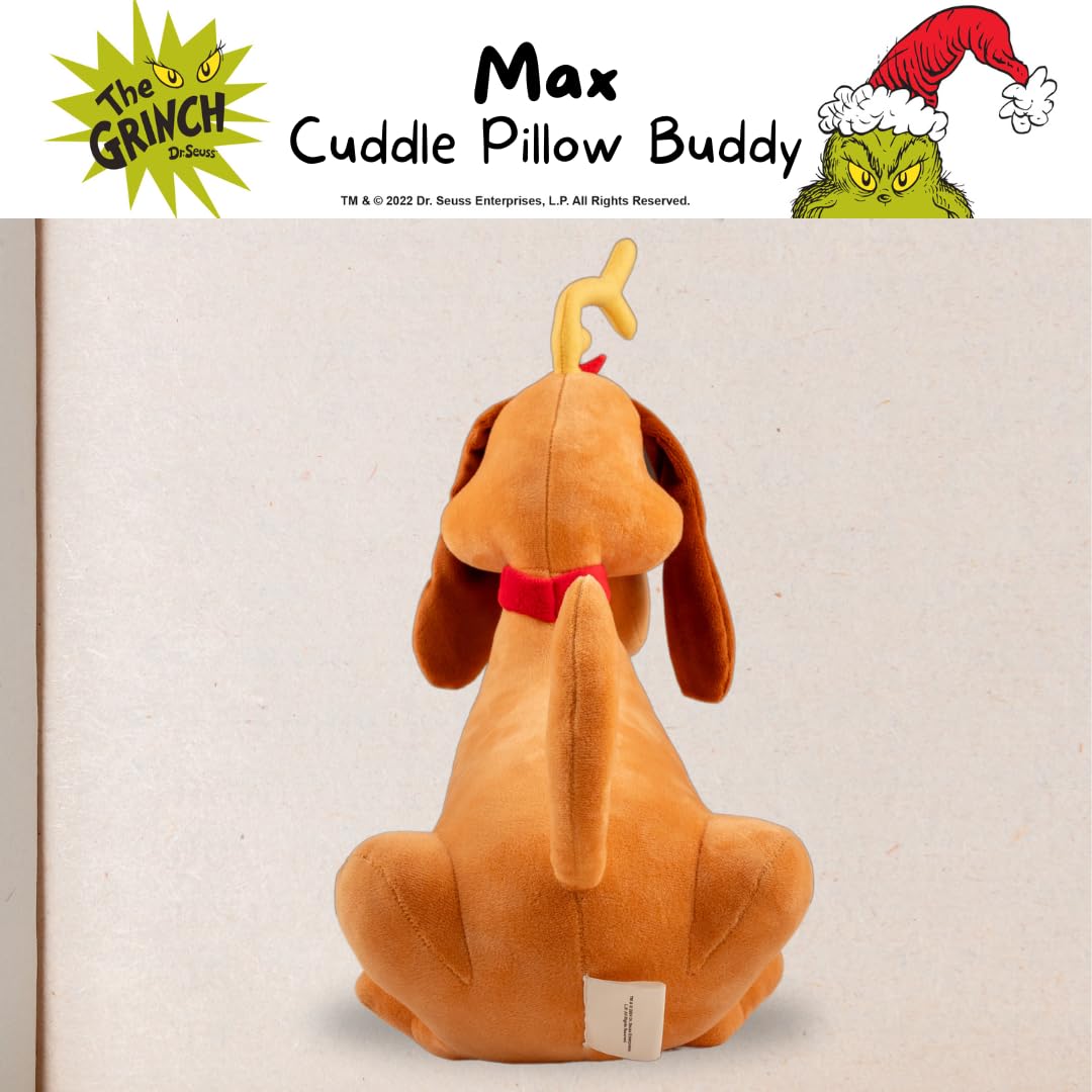 Franco Dr. Seuss The Grinch Max Dog Holiday & Christmas Bedding Super Soft Plush Cuddle Pillow Buddy, (Officially Licensed Product)