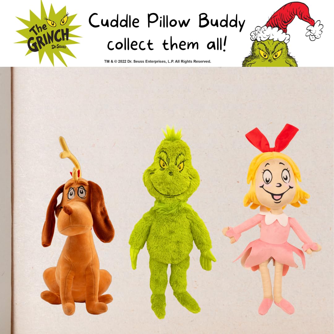 Franco Dr. Seuss The Grinch Max Dog Holiday & Christmas Bedding Super Soft Plush Cuddle Pillow Buddy, (Officially Licensed Product)