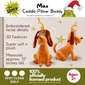 Franco Dr. Seuss The Grinch Max Dog Holiday & Christmas Bedding Super Soft Plush Cuddle Pillow Buddy, (Officially Licensed Product)