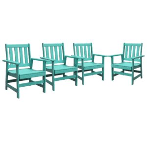 vicllax patio dining chairs set of 4, hdpe weather resistant balcony chairs adirondack furniture fit for front porch, deck, backyard, aruba