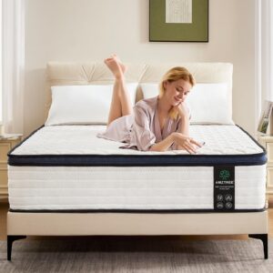 Amztree Queen Size Mattresses in a Box 10 Inch - Memory Foam & Pocket Coils Springs, Pressure Relief, Motion Isolation, Breathable Comfort, Medium Firm, CertiPUR-US Certified, Ideal for All Sleepers