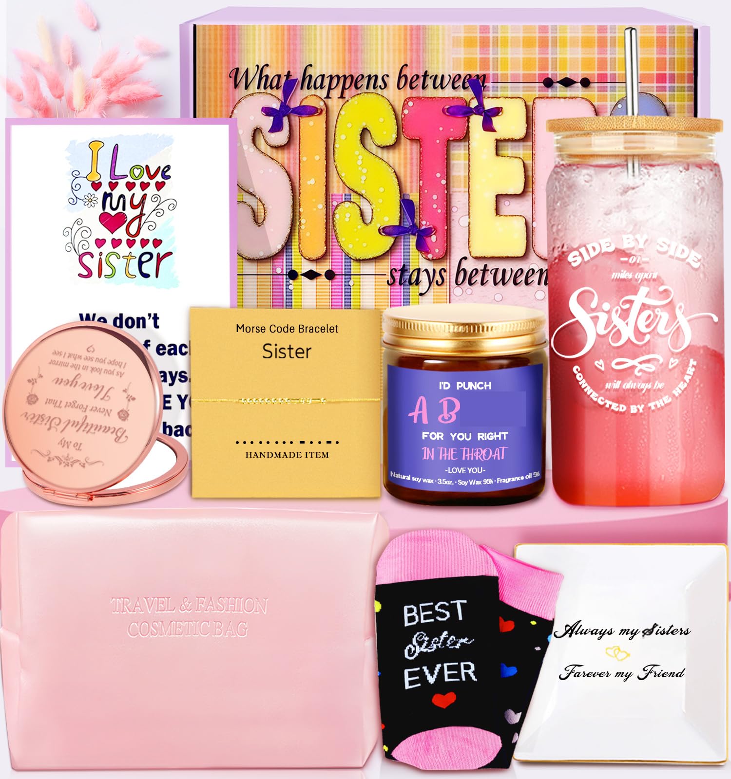 Sisters Gifts From Sister, Sister Birthday Gifts Big Sister Gift Sister In Law Gifts, Birthday Gifts for Sister From Sisters Adult Happy Birthday Sister Gifts Funny Sister Gifts