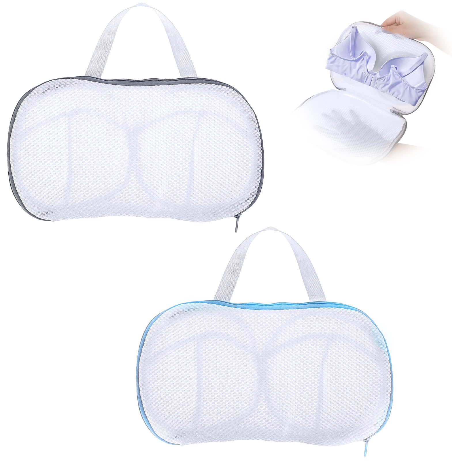 2 Pcs Bra Wash Bags for Laundry Bra Laundry Bags for Washing Machine Lingerie Bags for Washing Delicates Bra Bags for Laundry Bra Washer Protector for Laundry Lingerie Bag (A to C Cups)