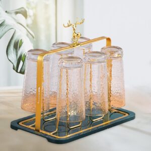 Cup Drying Rack Stand Non Slip Saving Cups Storage Rack 6 Cup Metal