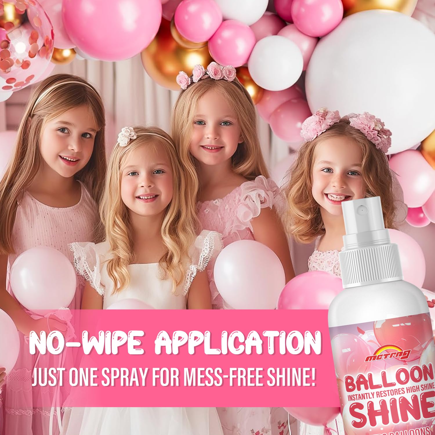 8 oz Instant Glossy Balloon Shine Spray, Long-lasting Balloon Spray Shine with Fragrance-free Formula for Vibrant Finish, No-wipe Balloon Spray for Party Décor, Events