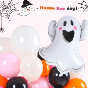 Hot Pink Halloween Balloon Garland Arch Kit,133Pcs Black Orange Pink Sand White Balloons Large Wings Ghost Skeleton Bat Foil Balloons for Kids,Family,Halloween Party Background Cosplay Theme Party