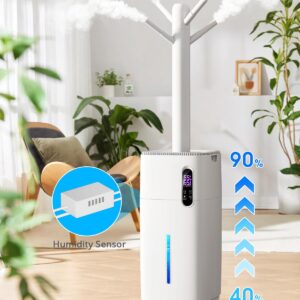 Petsaint 26L/5.7Gal Humidifier for Large Room Up to 3000 ft², 6-core atomization, 2000 mL/h Mist Output, Remote Control and 6 Mist Level, Ultrasonic Cool Mist Humidifiers for Bedroom Whole House