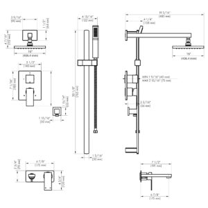 ZLINE Bliss Shower System with 16" Oversized Shower Head in Brushed Nickel (BLS-SHS16-BN)