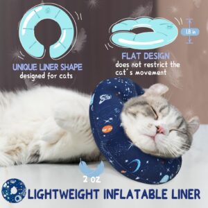 Supet Inflatable Cat Cone Collar Soft to Stop Licking, Adjustable Cat Recovery E Collar After Surgery, Cat Donut Collar for Small Medium Large Cats Kitten Pet