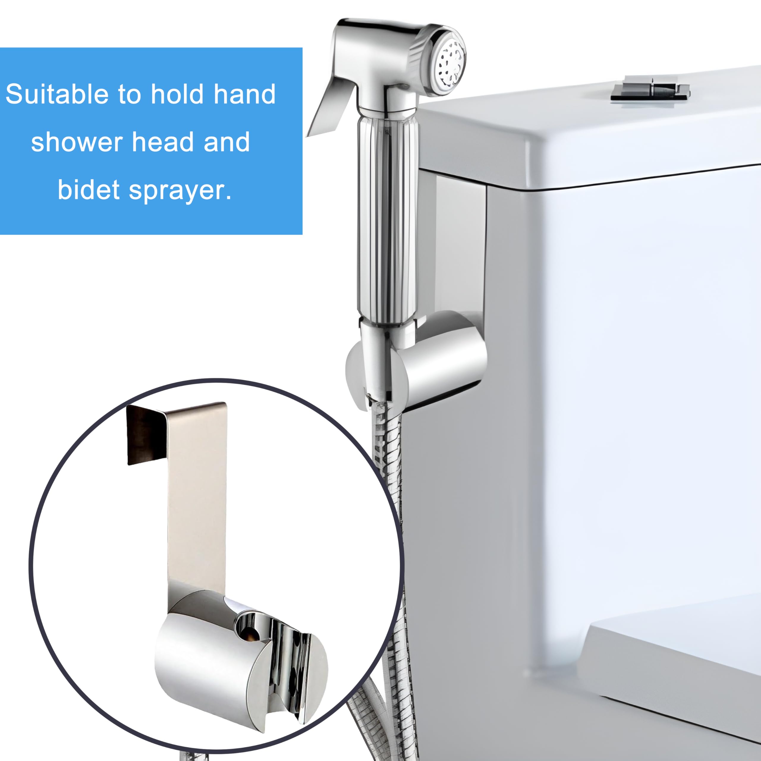 Toilet Bidet Sprayer Holder,Toilet Bidet Sprayer,Diaper Sprayer Holder, Universal Bidet Attachment Holder,Stainless Steel Holder for Hand Shower Toilet Bidet Sprayer