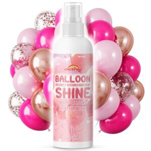 8 oz instant glossy balloon shine spray, long-lasting balloon spray shine with fragrance-free formula for vibrant finish, no-wipe balloon spray for party décor, events