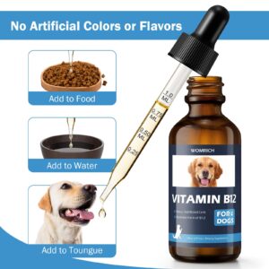 Vitamin B12 for Dogs | Methylcobalamin Supplement | Boosts Red Blood Cell Formation, Energy, Nervous System & Appetite | 2 fl oz Dropper | Vitamin Supplement for Dogs