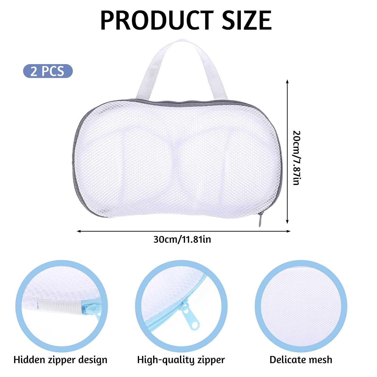 2 Pcs Bra Wash Bags for Laundry Bra Laundry Bags for Washing Machine Lingerie Bags for Washing Delicates Bra Bags for Laundry Bra Washer Protector for Laundry Lingerie Bag (A to C Cups)