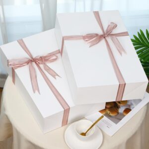 Moretoes 16pcs XLarge Gift Boxes with Lids for Presents, White Robe Boxes, Large Shirt Boxes Bulk for Wrapping Gifts, Christmas, Holidays, Birthdays, Graduations, Weddings (XLarge 17'' x 11'' x 4'')