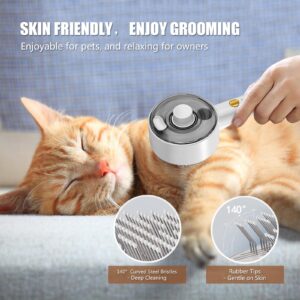 Cloud Care Cat Brush for Indoor Cat Steam Brush for Shedding Spritz Defur Comb for Cats Steam Cat Brush for Long Short Hair Cat Dog Pet Steam Brush for Cats Massage Grooming Self-Cleaning (White)