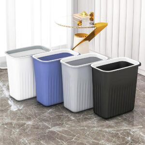 Elsjoy 4 Pack 2 Gallon Plastic Trash Can, Slim Waste Basket Bathroom Small Garbage Can, Rectangular Trash Bin for Office, Kitchen, Bedroom