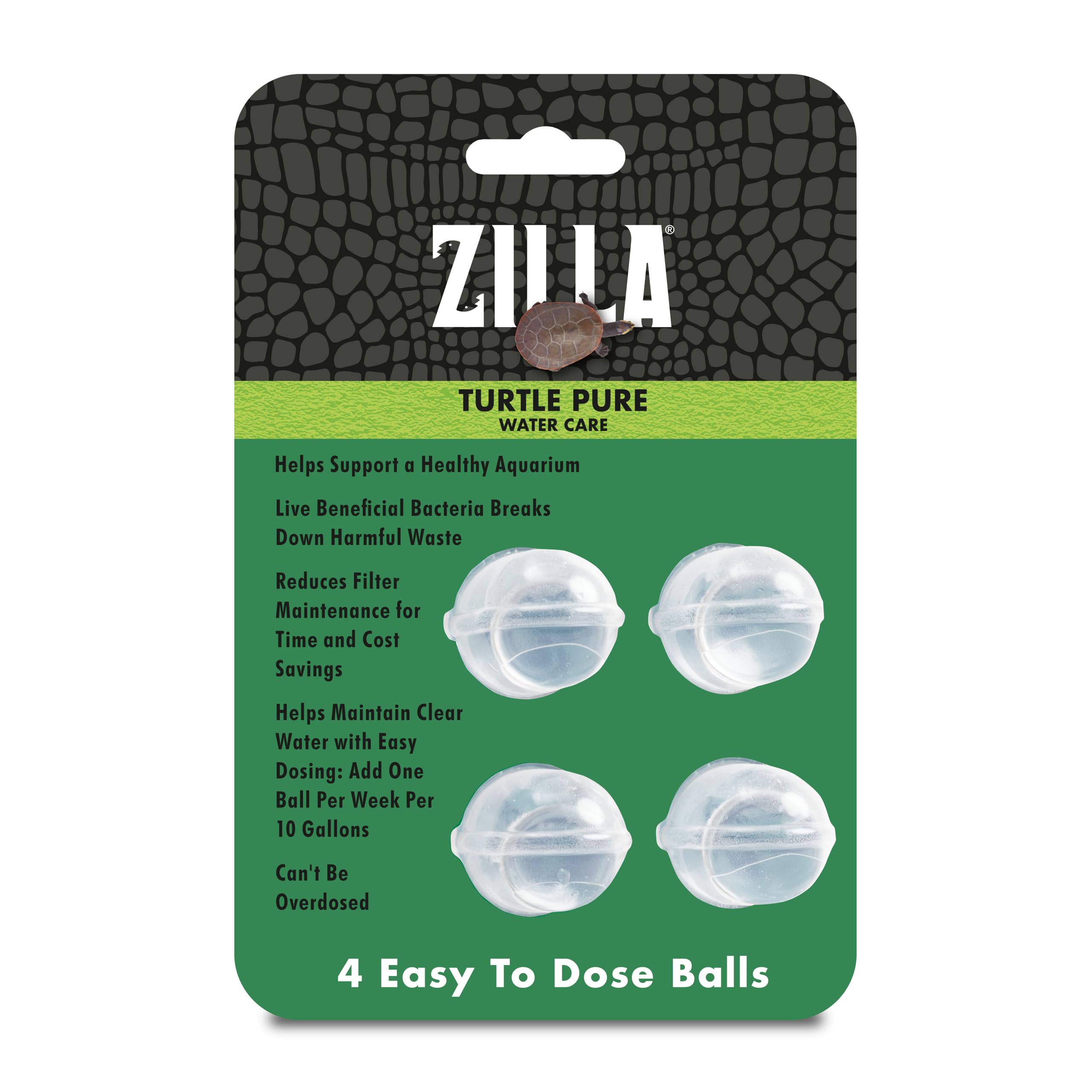 Zilla Pet Turtle Pure, Water Care, Removes Sludge for a Balanced Aquatic Environment, Treats up to 10 Gallons