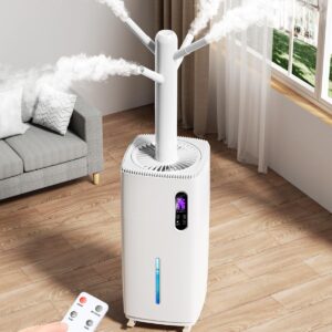 Petsaint 26L/5.7Gal Humidifier for Large Room Up to 3000 ft², 6-core atomization, 2000 mL/h Mist Output, Remote Control and 6 Mist Level, Ultrasonic Cool Mist Humidifiers for Bedroom Whole House