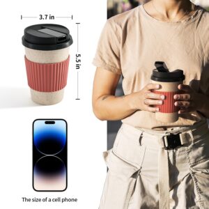 Portable Coffee Cup with Ceramic Bowl & High-Temperature Silicone | Unique Concealable Style for Gatherings(Grey Sleeve)