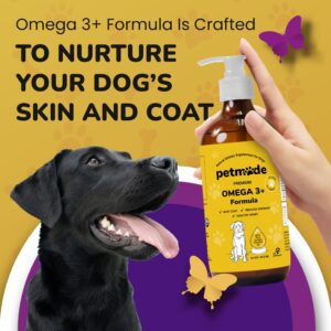 PetMade Omega 3 Fish Oil for Dogs - Deluxe Liquid Dog Skin and Coat Supplement for The Heart, with Wild Alaska Pollock Oil, Zinc, Vitamin C and E, 16 oz