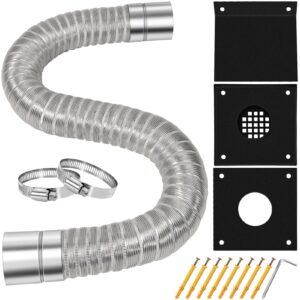 pellet stove vent pipe kit, pellet stove fresh airs intake kit, pellet stove exhaust pipe kit includes 2"x59" aluminum flexible pipe, protective screen and 2 screw clamps