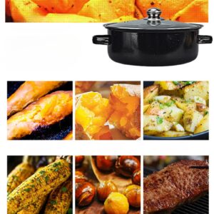 Enameled Roasting Pan with Lid, 11 Inch Covered Roaster Pan Turkey Roaster Pan-Cooling Holes On The Bottom, Small Cookware for Turkey, Meat, Vegetables, Sweet Potatoes