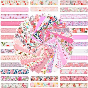 tatuo 30 pcs 10" pink theme quilting cotton fabric squares floral precut fabric square sheets for sewing scrapbooking diy craft patchwork