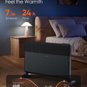 Ballu Convection Panel Space Heater,Whole Room Electric Space Heater Indoor with Program Thermostat,Wifi App,Portable Standing Wall Mount,Heater Indoor Use Large Room,Work with Alexa