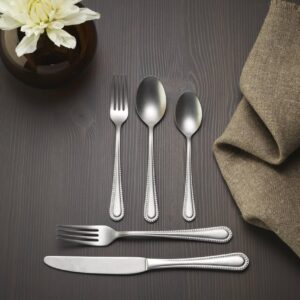 Oneida Hartwell Vintage Tumbled Piece Flatware Set, 42 Count, Metallic