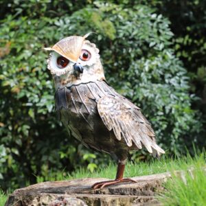 ElegantFloraDcor Metal Owl Sculpture, Indoor Home Furniture Decoration Art Craft Gift, Outdoor Garden Lawn 3D Art Sculpture