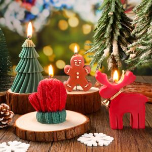 conelist 4 pcs christmas candles scented candles gift set elk christmas tree gingerbread man glove shaped candles for women xmas home decor party bedroom room table decorations