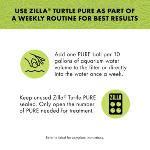 Zilla Pet Turtle Pure, Water Care, Removes Sludge for a Balanced Aquatic Environment, Treats up to 10 Gallons