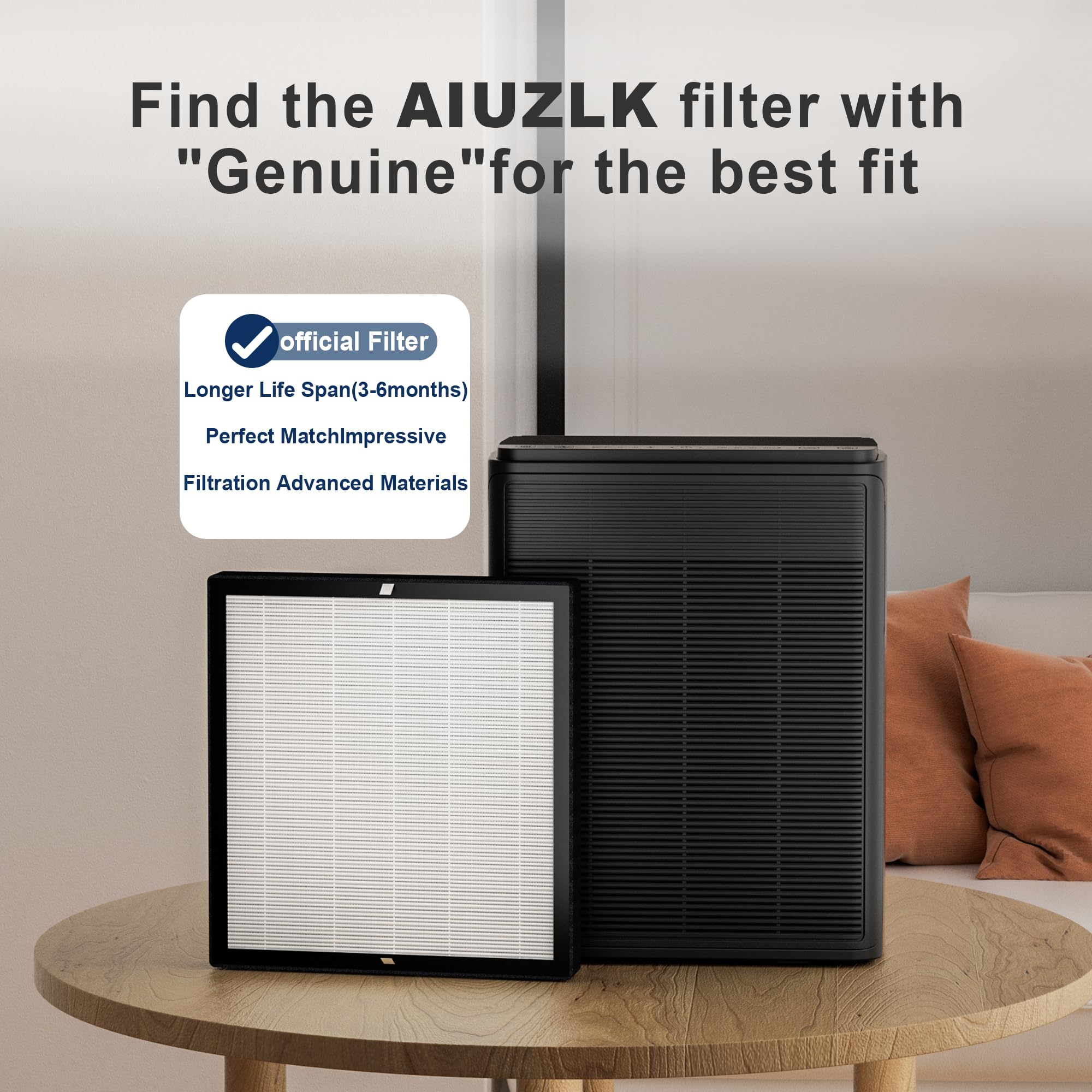 2-Pack P260 True HEPA Replacement Filter Compatible with AIUZLK P260 Air Purifier, 3-in-1 Filtration Filter.