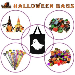 ANYMONYPF 3 Pieces Halloween LED Light Candy Bags Light Up Halloween Trick or Treat Bags Ghost Pumpkin Witch Bucket Halloween Treat Bags for Kids Halloween Party Favors