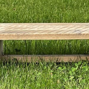 Classic Amish Reclaimed Wood Step Sitting Stool Footstool Deck Patio Door Platform, Indoor Outdoor. Natural, Rustic, Heavy Duty, Versatile. Handmade in USA. 24 x 11 x 8”.