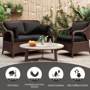 Snubbull 8p Outdoor Cushion Slipcovers Outdoor Patio Cushions Covers Replacement Waterproof with Zipper for 3-Seat Outdoor Rattan Sofa Patio Furniture Cushion Covers, Covers Only