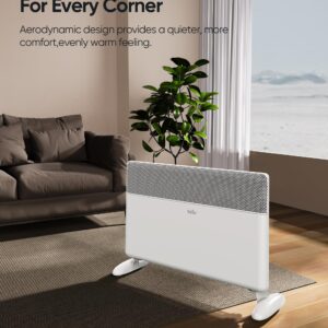 Ballu Convection Panel Space Heater,1500W Whole Room Heater for Indoor Use Large Room with Program Thermostat,Wifi App,Remote,Portable Standing Wall Mount Electric Space Heater Indoor,Work with Alexa