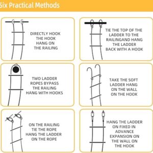 RUJYSLTO Emergency Fire Escape Ladder-Fire Escape Ladder-Escape Rope Ladder with,Fast to Deploy,Ideal for Home Climbing,Escape from Windows and Balconies,3m/9.8ft