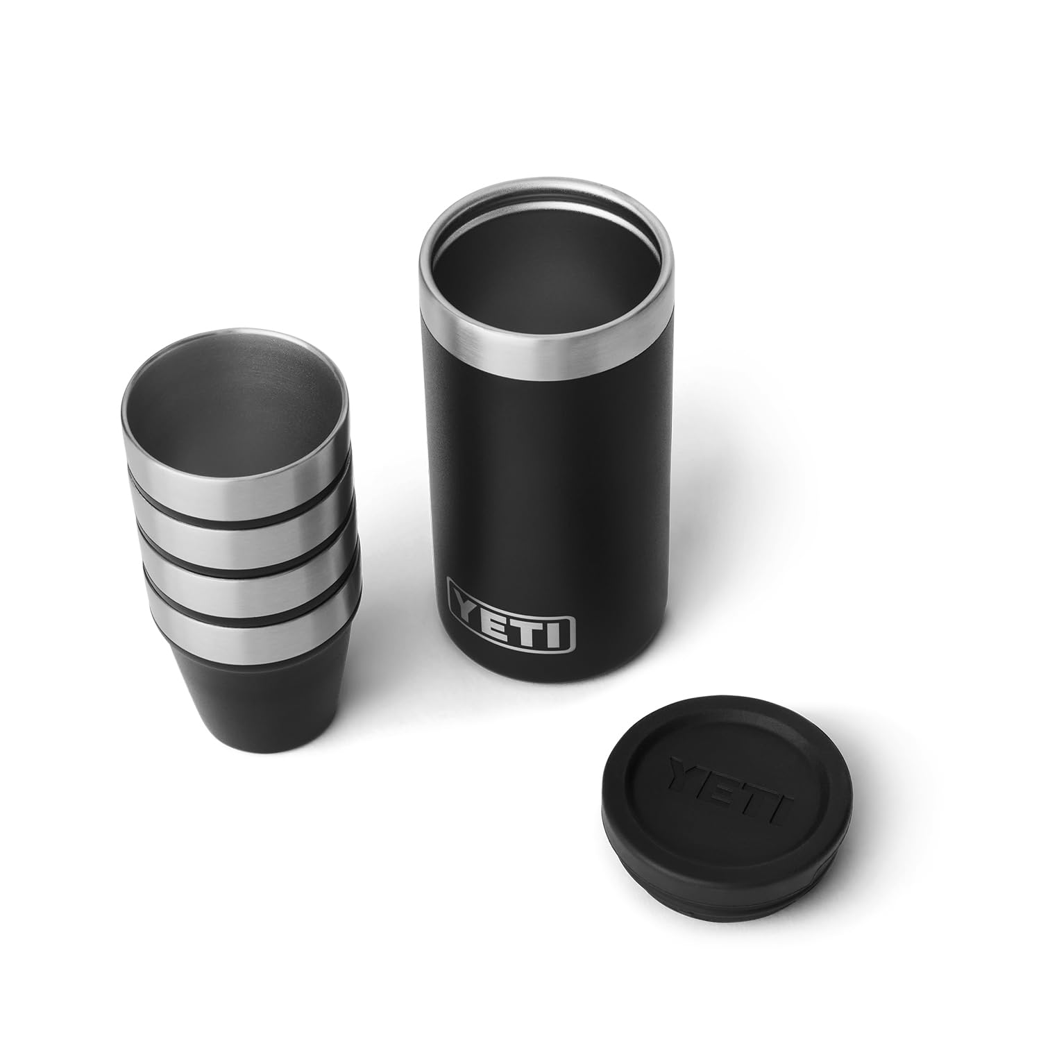 YETI Shot Glasses with Carrying Case, Set of 4, Black