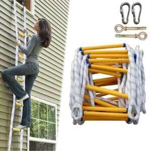 rujyslto emergency fire escape ladder-fire escape ladder-escape rope ladder with,fast to deploy,ideal for home climbing,escape from windows and balconies,3m/9.8ft