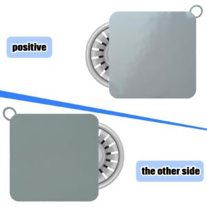 Yinkin 6 Pcs Shower Drain Cover Silicone Floor Drain Cover Anti-odor Mat for Shower Tub Stopper Shower Drain Cover for Bathtub Kitchen Laundry Sink Accessories (Grey, 5.79 x 5.79 Inch)