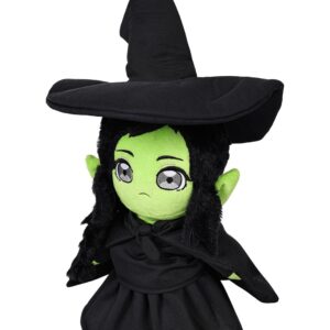 Pacreck Witch Plush Doll Stuffed Animal Witch Wizard Plushies Toy Cute Soft Christmas Pillow Birthday Party Gifts 16.5in (Black)