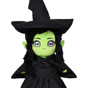 Pacreck Witch Plush Doll Stuffed Animal Witch Wizard Plushies Toy Cute Soft Christmas Pillow Birthday Party Gifts 16.5in (Black)