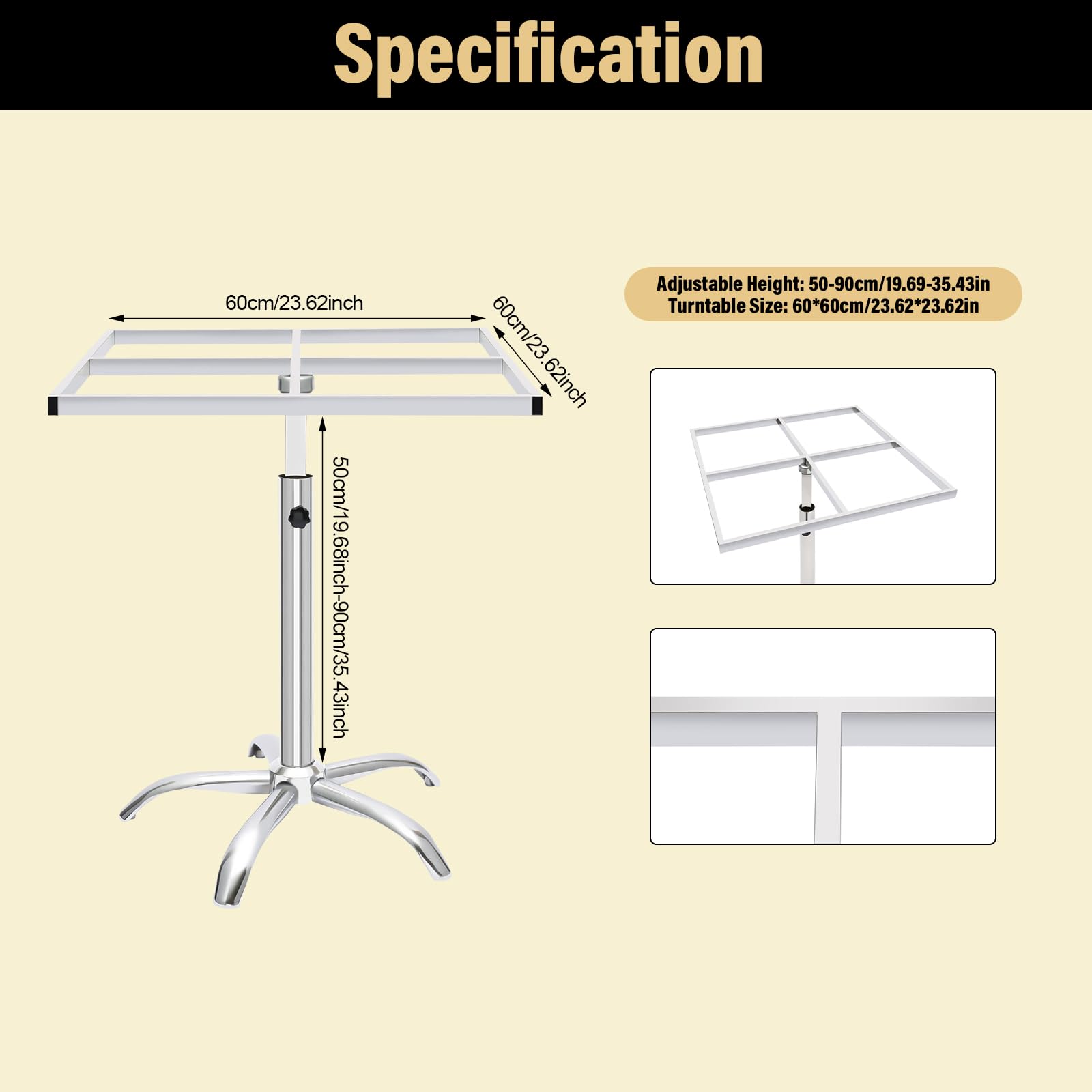 RustyVioum Rotating Paint Rack, 360-Degree Rotation Painting Spraying Rotation Platform Stand with Adjustable Height Stainless Steel Paint Rack for Door and Car Body Furniture Painting