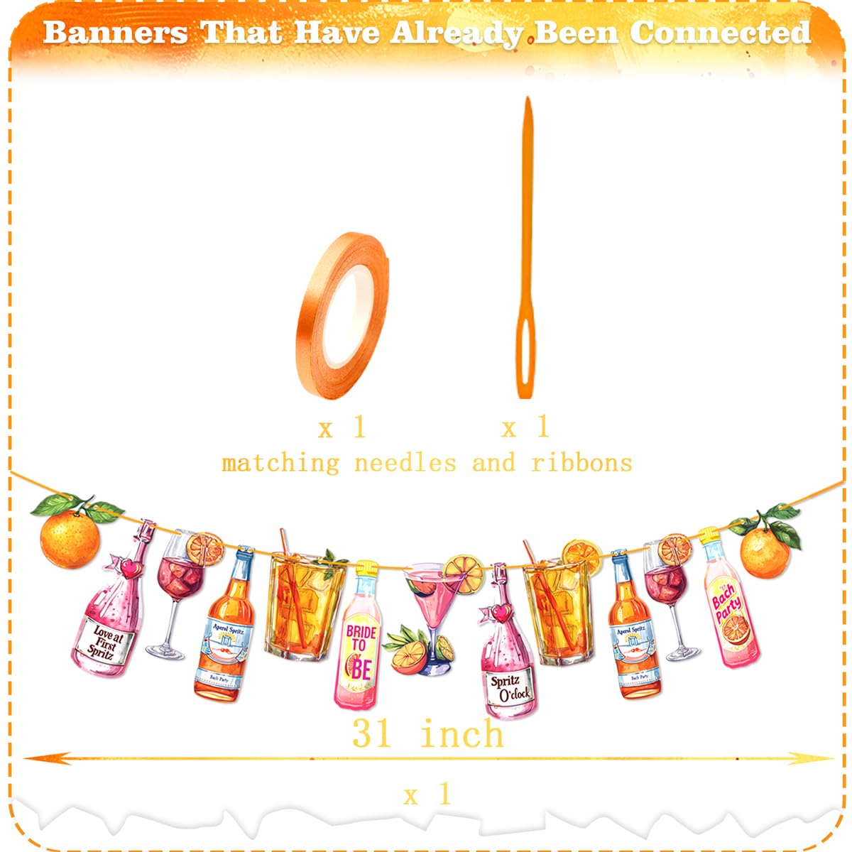 Aperol Spritz Party Spritz Party Decorations Spritz Themed Party Banner Bridal Shower Bachelorette Decorations Cocktail Wedding Party Supplies Favor