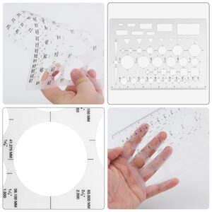 3pcs Circle Stencils for Drawing, 3 Sizes Round Circle Templates for Crafts Transparent Circle Drawing Tool Geometric Circle Ruler for Drafting Circle Tracers for Office Building Formwork