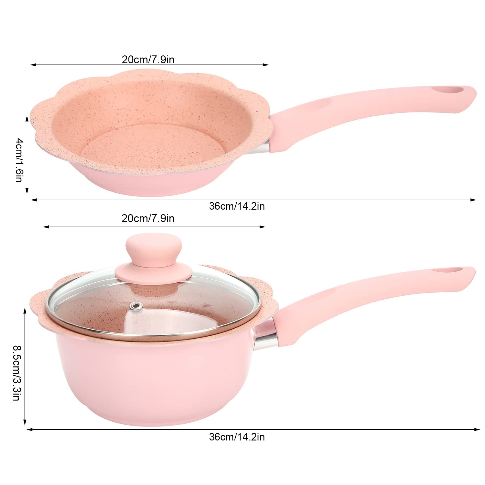 Restokki Milk Soup Pot Set Non Stick Multifunction Frying Pan Saucepan Baby Food Cooking Cookware