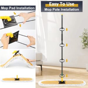 36" Commercial Dust Large Mops for Floor Cleaning, Heavy Duty Industrial Dry Wet Mop with Replacement Mop Head,Floor Dust Broom for Hardwood, Tiles, Marble Floors for Hotel Gym Household Cleaning