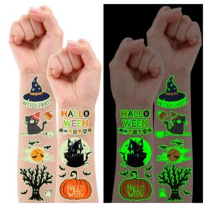 partywind 170 glow styles halloween tattoos for kids party favors, halloween kids treats for party decorations goodie bag stuffers, pumpkin skeleton party supplies for trick or treat games