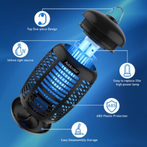 ADDCOLOR Bug Zapper, 15W Sustainable Efficient Fly Zapper Outdoor, Mosquito Zapper with LED Light, Electric Fly Zapper, Fly Traps, Mosquito Killer